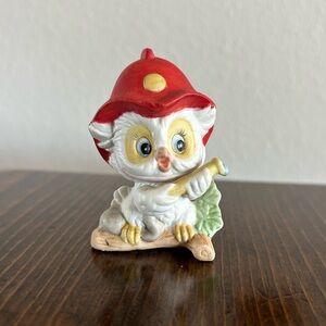 Adorable Firefighter Owl Figurine